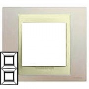 Рамка Unica хамелеон 2 поста вертикальная песчаный/бежевая