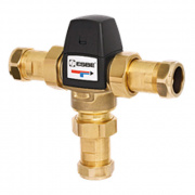 Клапан термостатический смесительный ESBE VTS523 - CPF22мм (компрессионное подключение, с переходником НР 1", Tmax. 110°C, точка переключения 45-65°C)