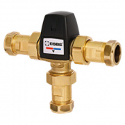 Клапан термостатический смесительный ESBE VTS553 - CPF 22 мм (компрессионное подключение, с переходником НР 1", Tmax. 110°C, точка переключения 50-75°C)