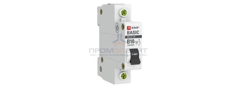 Автоматический выключатель EKF Basic ВА 47-29 1P 10А (B) 4,5кА (автомат электрический)