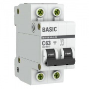 Автоматический выключатель EKF Basic ВА 47-29 2P 63А (C) 4,5кА (автомат электрический)