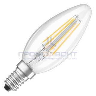 Лампа филаментная светодиодная свеча Osram LED P Retrofit CLAS B 40 4W/827 470lm E14 Filament
