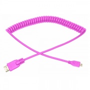 Шнур HDMI-micro HDMI 2М розовый витой