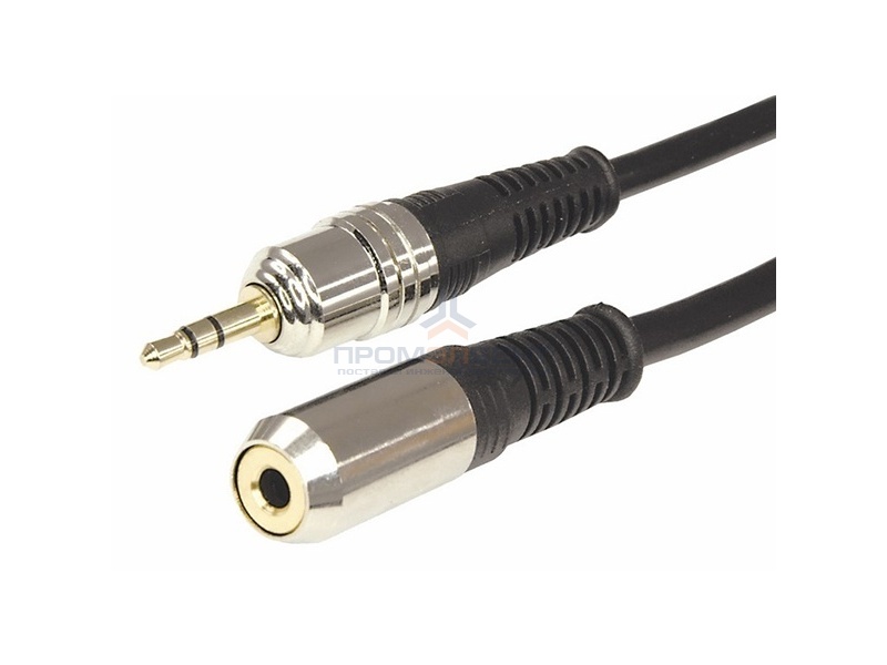 Шнур 3.5 Stereo Plug-3.5 Stereo Jack 5М GOLD-металл