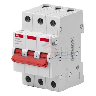Выключатель нагрузки ABB Basic M 3P 40A (рубильник модульный) BMD51340