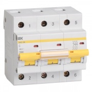 Автоматический выключатель ВА 47-100 3Р 50А 10 кА характеристика С ИЭК (автомат)