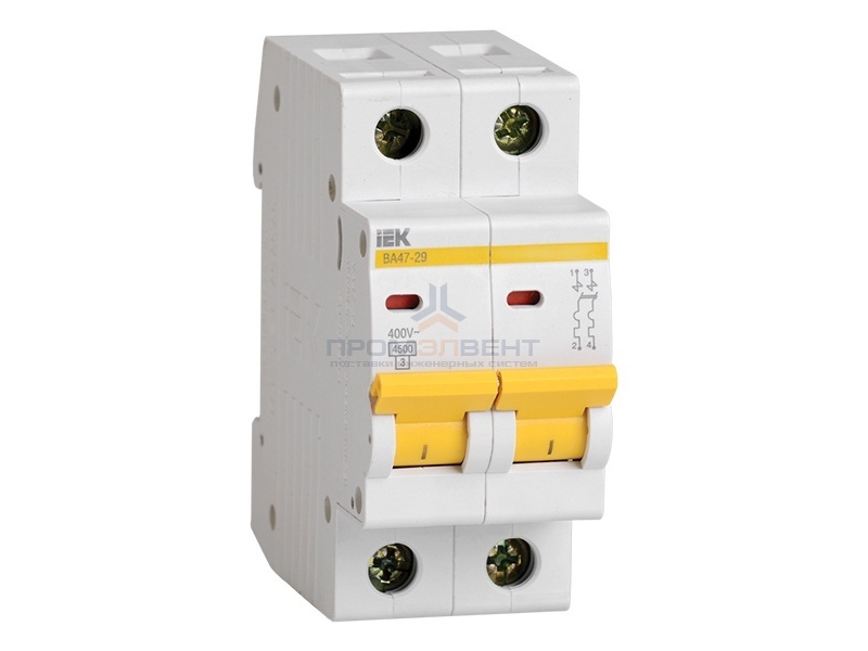 Автоматический выключатель ВА47-29 2Р 50А 4,5кА характеристика В ИЭК (автомат)